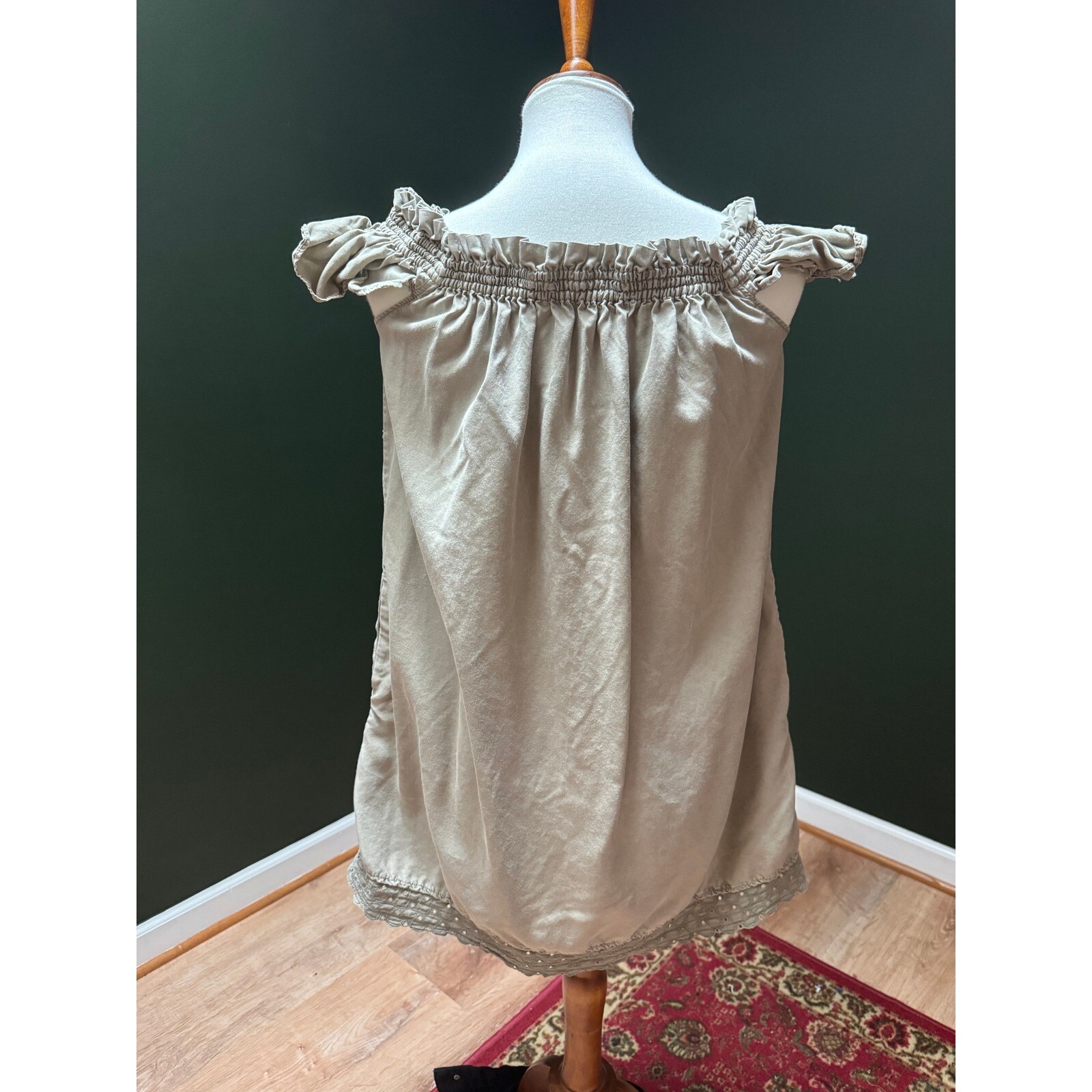 Zara Basic Collection Smocked Ruffle Trim Sleevel… - image 2