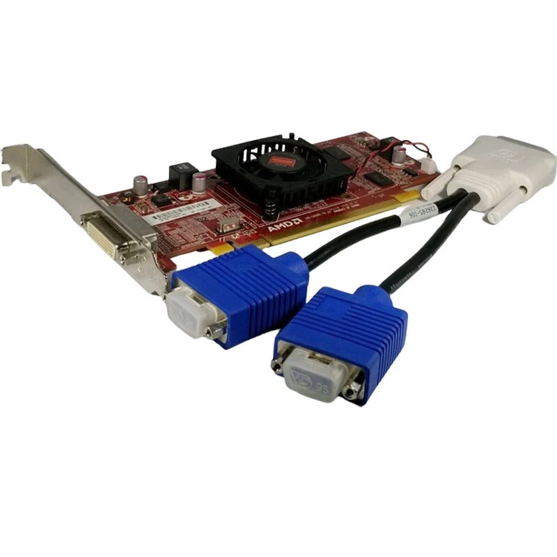 Dell OptiPlex SFF 755 760 780 360 380 AMD PCI-e x16 Dual VGA Monitor Video Card - Image 2 of 4