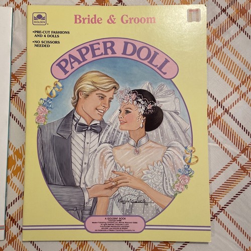 NEW Lot 2 Quints/Bride And Groom Golden Books Paper Dolls - Uncut - Picture 8 of 14