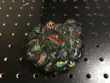 Vintage 50 Players 1 Shooter Cat Eyes Marbles In Net