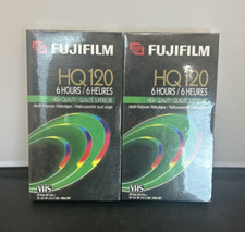  2 Fujifilm Fuji HQ-120 VHS 6 Hours Video Tape Blank NEW Sealed High Quality FS