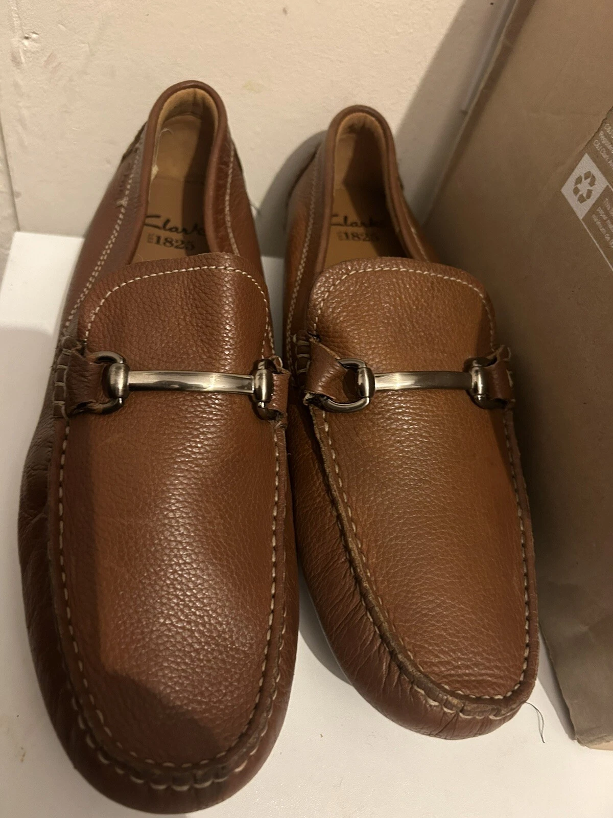 CLARKS EST. 1825 DAVONT RIDE UOMO PELLE MARRONE UK 8 G EU 42