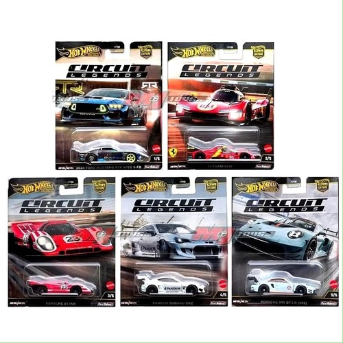 Lot De 5 Voitures Hot Wheels Premium 2025 Circuit Legends - Édition Limitée - 1:64 - Neuf Sous Boîte