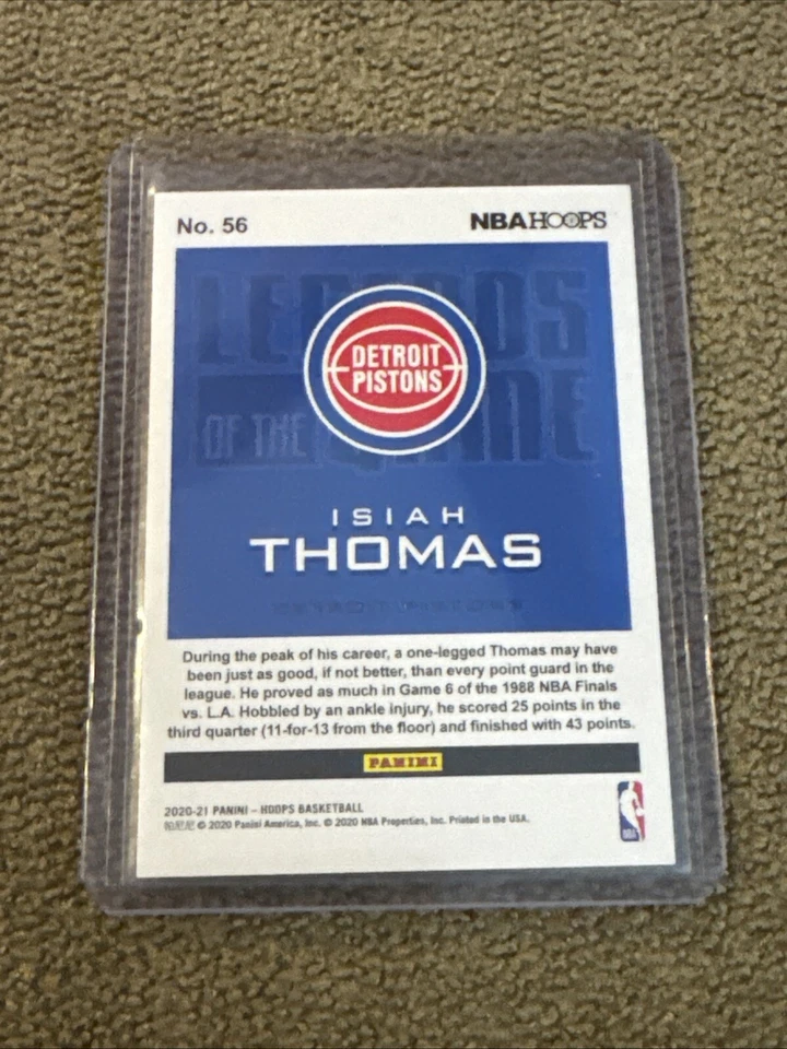 Isiah Thomas 2020-21 Panini NBA Hoops Legends of the Game Card In Sleeve - Image 2 of 2