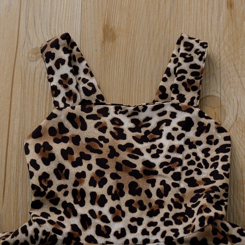 Kids Baby Girls Sleeveless Leopard print suspender dress 6M-3Years - Picture 2 of 14
