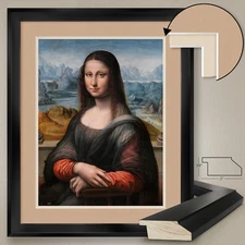 32W"x40H": MONA LISA GIOCONDA by LEONARDO DA VINCI DOUBLE MATTE, GLASS and FRAME