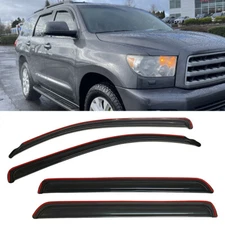 IN-CHANNEL Window Visors Sun Vent Rain Wind Guards Fit Toyota Sequoia 2008-2022
