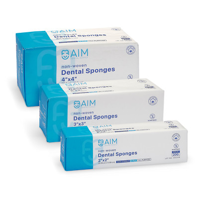 200/Pack Dental 4-Ply Non-Woven Sponges Disposable First Aid Gauze Pads
