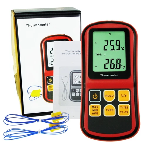 Dual-channel K / J / T / E / R / S / N Type ATC Thermocouple Thermometer Tester 