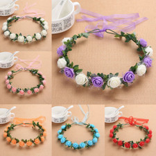Women Girls Floral Rose Flower Headband Hairband Wedding Hair Garland Headpiece