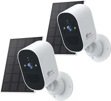 2PCS 4MP Wireless Security Camera 2K WiFi Solar Battery Power Camera Outdoor