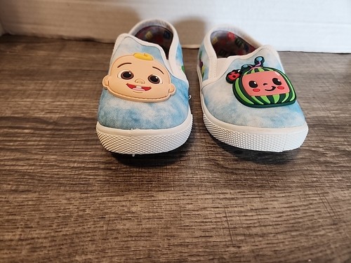 Cocomelon Toddler Slip-On Canvas Sneakers Shoes Sz 4 - Very Good - Picture 14 of 14