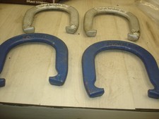 4 Champ metal  horseshoes pitching horse shoes blue silver