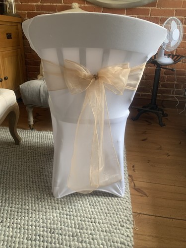 78 Rose Gold/ nude Organza Chair Sashes