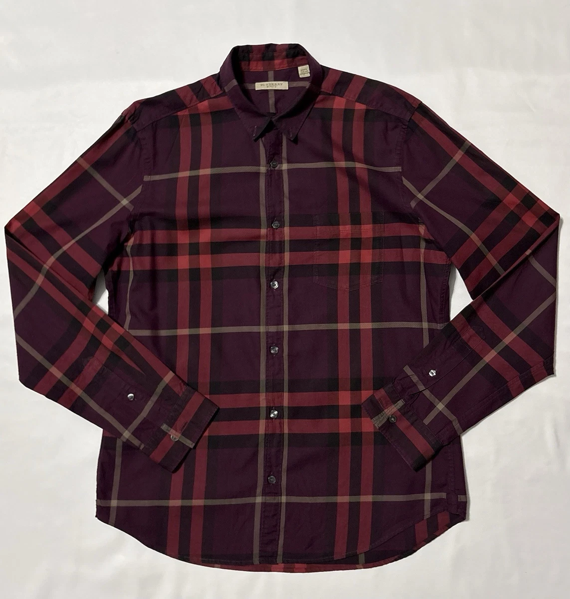 Burberry Red Casual Button-Down Shirts for Men for sale - eBay
