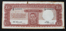 1949 Coombs Watt V18 £10 pound , Ten pound note V18