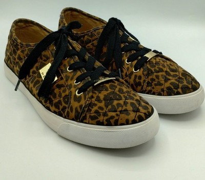 G By Guess Quilted Cheetah Print Lace Up Sneaker Shoes Sz 10 Gobacker3