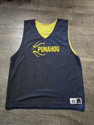 Allensen Punahou #13 Buff N Blue Hawaii Basketball Practice Reversible Jersey 2x