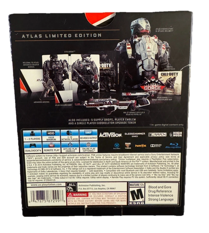 Call of Duty: Advanced Warfare PS4 Atlas Edición Limitada - Sin Códigos de Cupón Foto 3 de 4