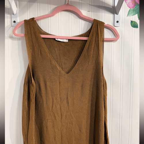 MNG MANGO Strickkleid hellbraun ärmellos Gr. XS - Bild 3 von 8