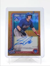 SAM ANTONACCI 2025 TOPPS CHROME PRO DEBUT GOLD REFRACTOR AUTO 01/50