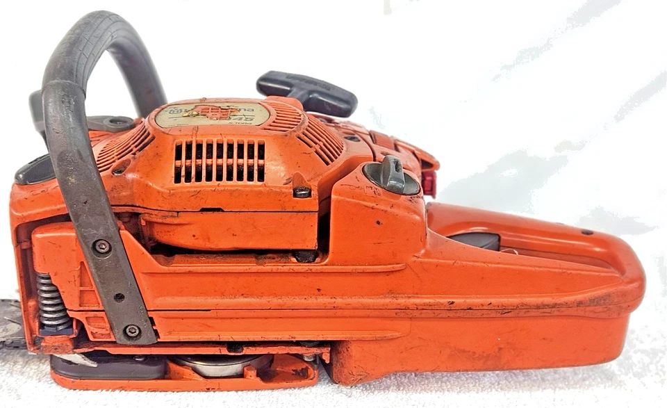 Husqvarna 445 Chainsaw runs well see video watch it run Read Description - Image 4 of 4