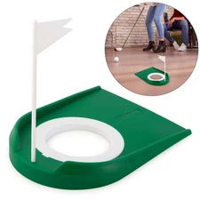 Practice Putting Cup Trainer Device for Golf Adjustable Hole & Flag Outdoor