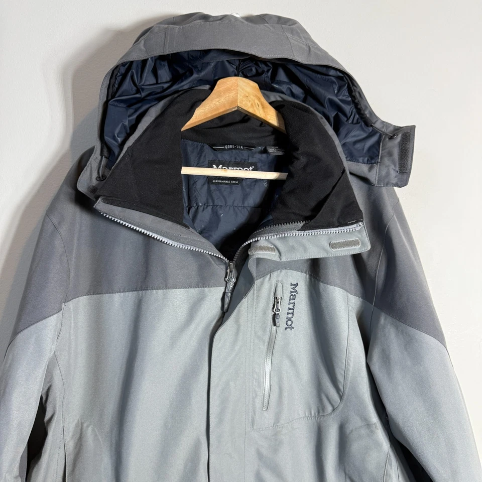 Marmot Anorak Performance Shell Gore-Tex Full Zip Jacket Mens Large Gray Outdoor - Image 4 of 4
