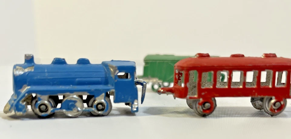 Juego de 10 piezas de tren de juguete de metal fundido a presión Midgetoy vintage Foto 2 de 4