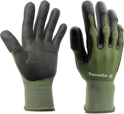 2 Pairs Thiened Non-Slip Gardening Gloves, Recyclable TPE Coating,
