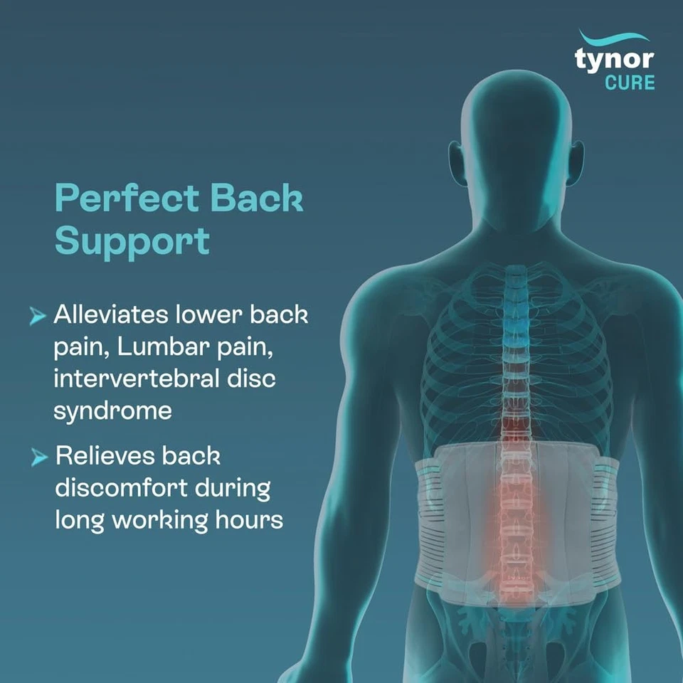 Cinturón de soporte lumbar contorneado soporte para espalda baja, compresión transpirable, ajuste... Foto 3 de 4