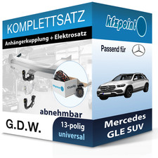 Für Mercedes GLE SUV 19- G.D.W. Anhängerkupplung abnehmbar + 13polig E-Satz