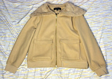 Marc New York Andrew Marc Beige Fleece Hoodie Full Zip Faux Fur Collar Sz S