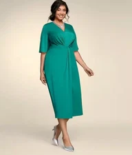 Size 1X PLUS Monroe and Main Teal Church Party Dinner Date Leticia Sheath Dress