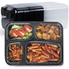 Meal Prep Container Reusable 40 Pack 34oz - Shrink Wrap Leakproof | Portion C...