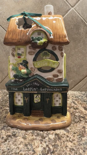 Blue Sky Clayworks The Leapin' Leprechaun Irish Pub Candle House St. Patrick New
