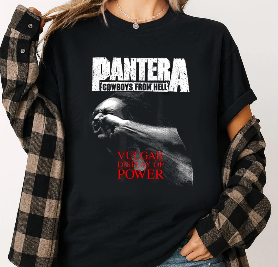 Camiseta Pantera Vulgar Display of Power - Camiseta Cowboys From Hell Metal Band Foto 3 de 4