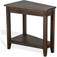 Sunny Designs Homestead 16" Transitional Wood Chair Side Table in Tobacco Leaf