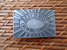 Vintage Beech-Nut Chewing Tobacco Promotional Silver Tone Belt Buckle LDL