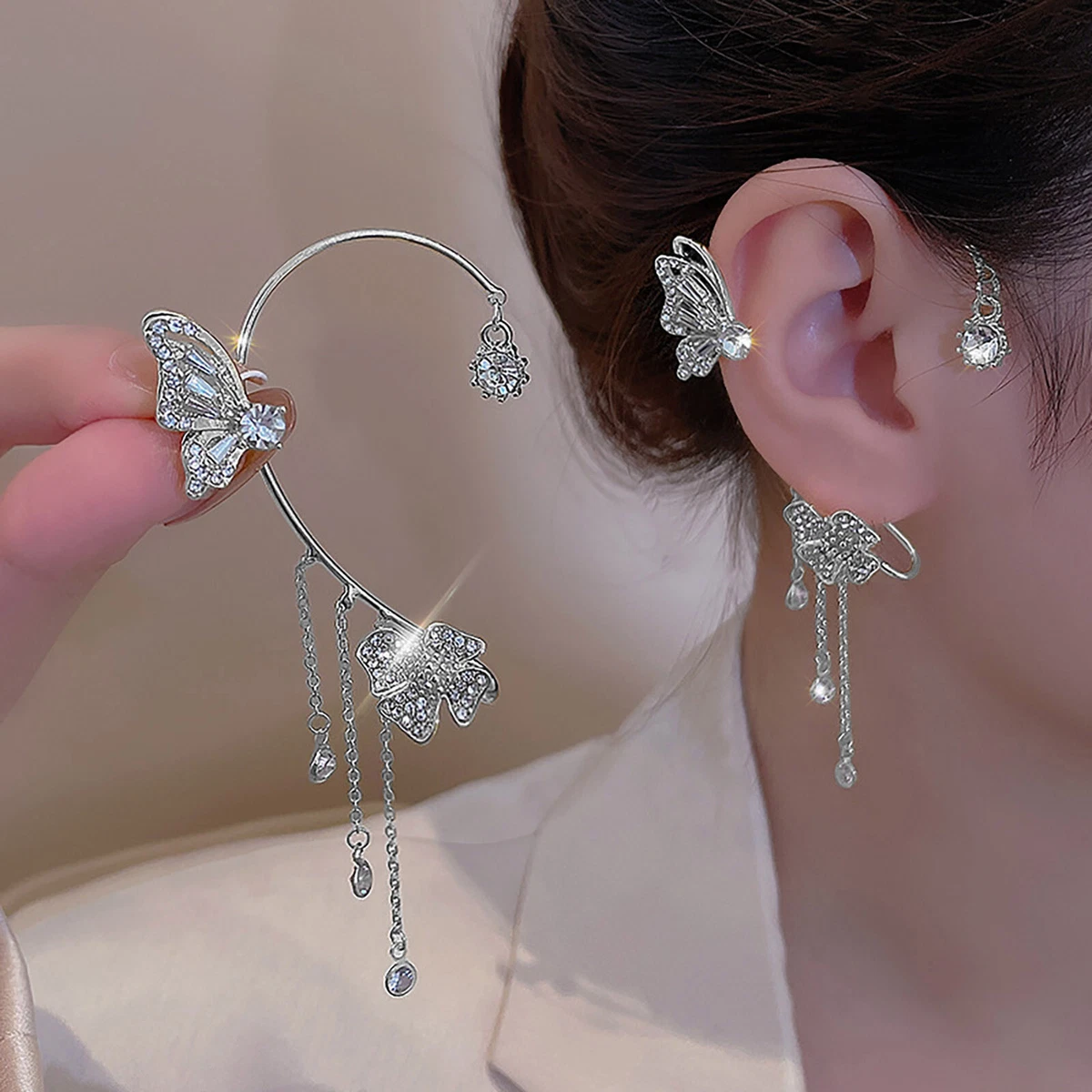 Earrings for Women Trendy Butterfly Tassel Style Zircon Earrings For Teen Girls