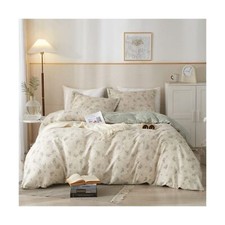 VM VOUGEMARKET Garden Flower Duvet Cover Set Queen Cotton Aesthetic Bedding S...