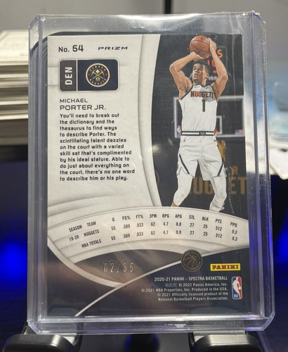 2021-22 Panini Spectra Michael Porter Jr. Astral Prizm #/35 Nuggets SP - Picture 2 of 2