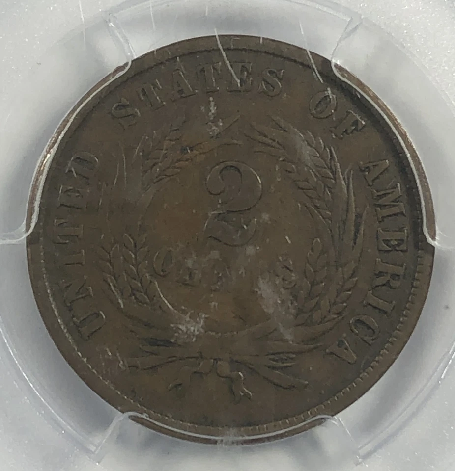 1864 Shield Two Cent. .02. PCGS VF 20. Small Motto.  - Image 2 of 4