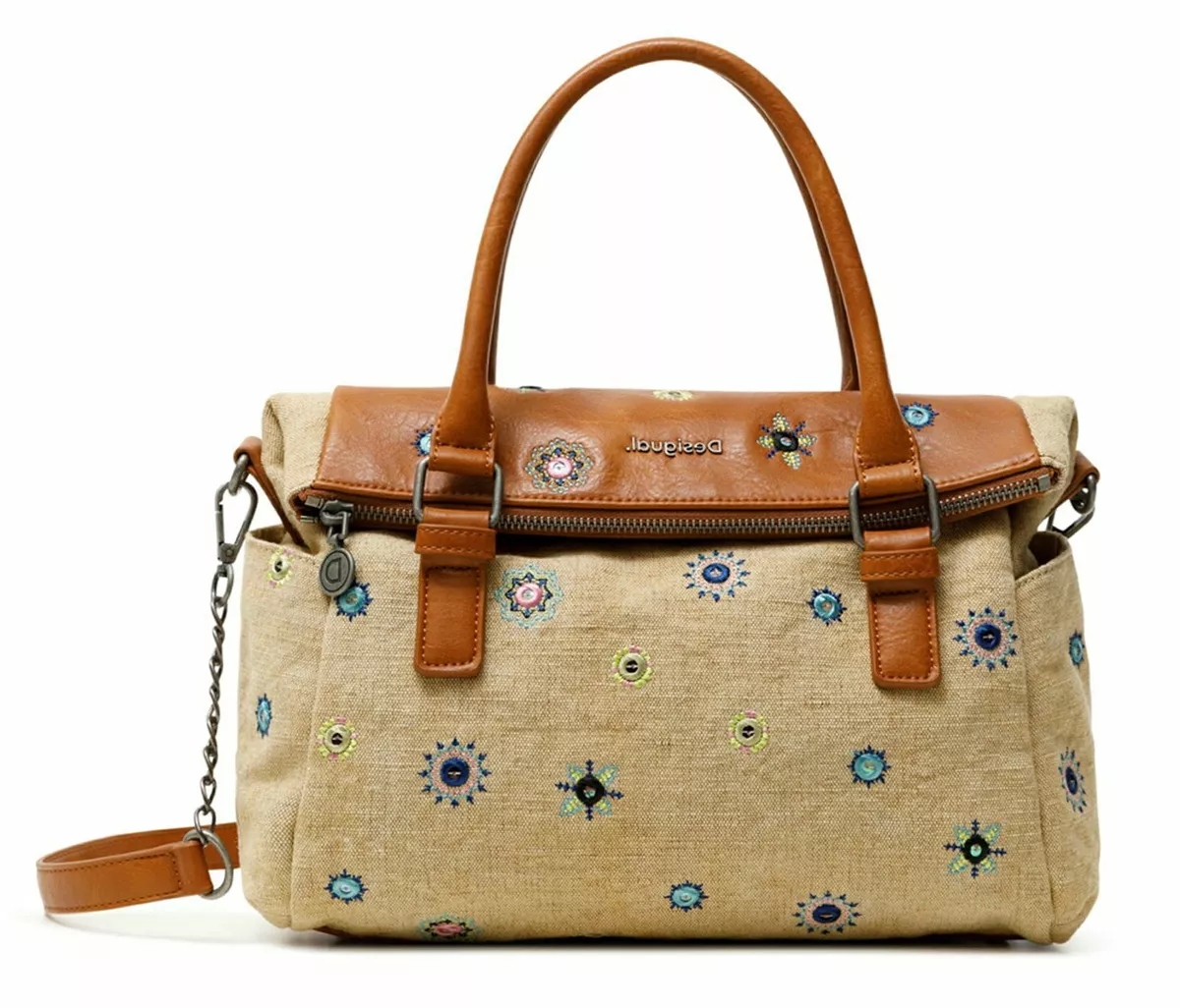 Desigual Bols July Denim Loverty Hand Bag Handtasche Tasche Beige
