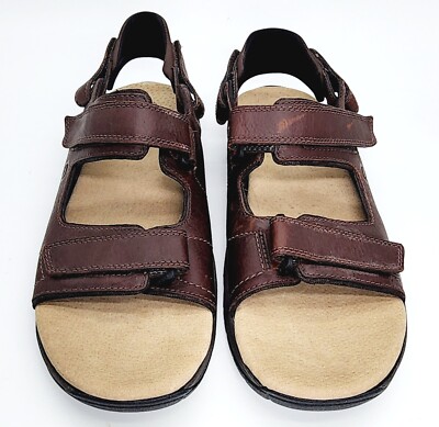 DUNHAM \'St. Johnsbury\' Adjustable Brown Leather Sandals Men\'s Sz. 11 4E Men main image 2