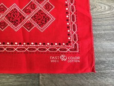 Trunks Up Fast Color Paisley Diamonds Vtg 50s 60s Handkerchief Bandana 16x16