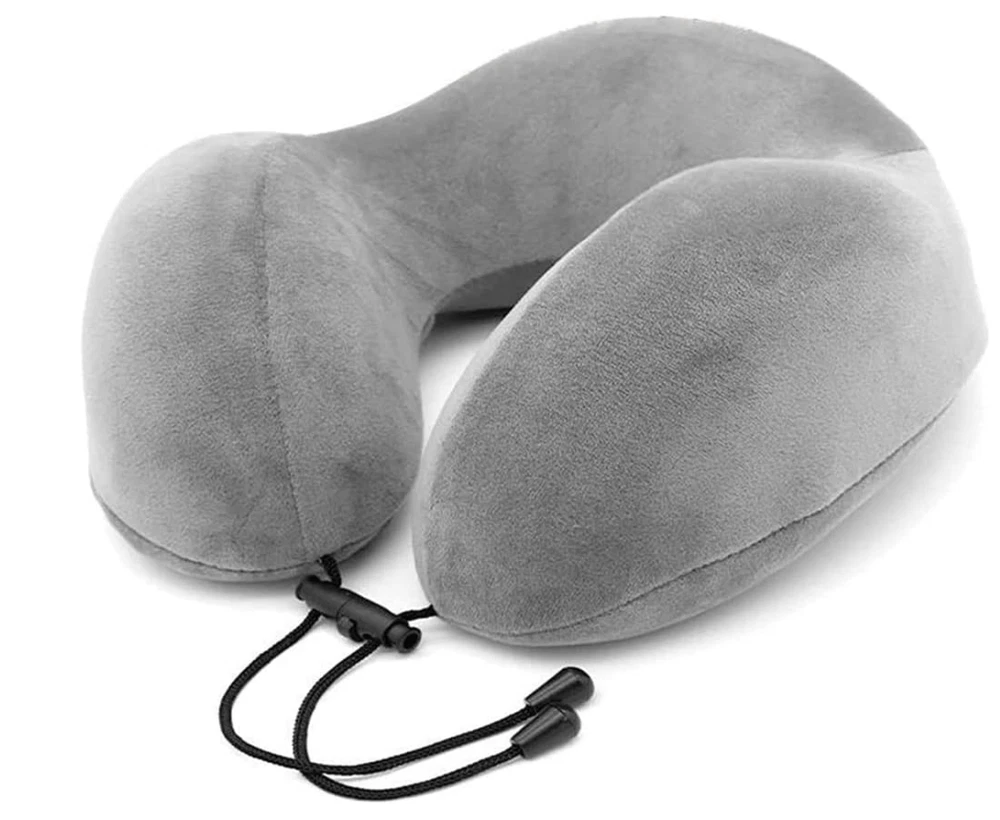 Memory Foam Travel Pillow with Eye Mask & Ear Plugs for Comfortable Sleep