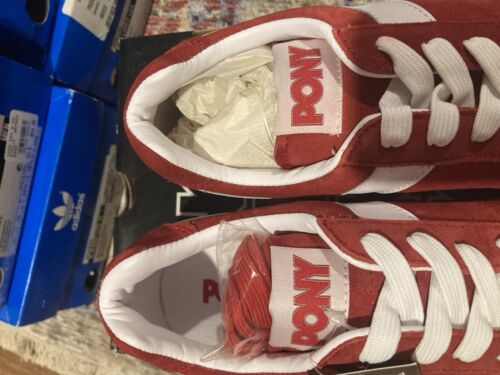 PONY starter Red/white Suede rare and Vintage NIB 10.5 DEADSTOCK - Picture 4 of 9
