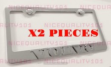 2x 3d Volvo Stainless Steel Metal Chrome Mirror License Plate Frame Holder 2x 3d Volvo Stainless Steel Metal Chrome Mirror License Plate Frame Holder