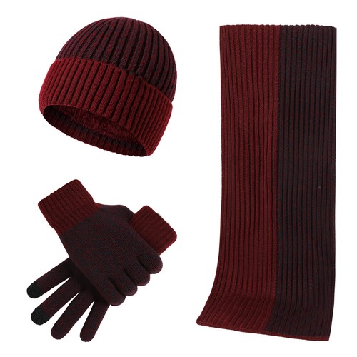 3 Teile/Set Winter Beanie Mütze Schal Handschuhe Outdoor Ski Winddicht Warm Schal Sets- - Bild 14 von 22